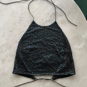 Topshop beaded halter top